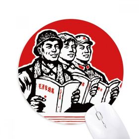 Dıythinker Yuvarlak Worker Asker Yıldız Kitap Kırmızı Kaymaz Kauçuk Fare Altlığı