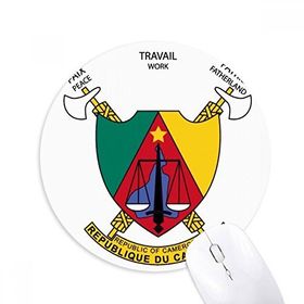 Dıythinker Yuvarlak Yaounde Kamerun Ulusal Amblemi Kaymaz Kauçuk Fare Altlığı