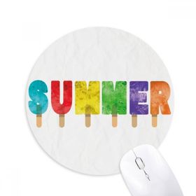 Dıythinker Yuvarlak Yaz İngilizce Kelime Popsicles Dondurma Kaymaz Kauçuk Fare Altlığı