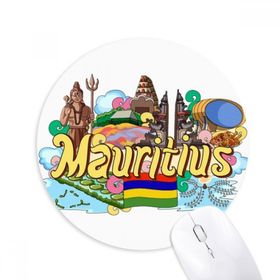 Dıythinker Yuvarlak Yedi Renkli Dünya Mauritius Grafiti Kaymaz Kauçuk Fare Altlığı