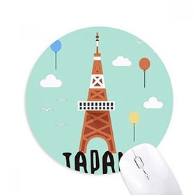 Dıythinker Yuvarlak Yerel Japon Seyahat Tyoko Kulesi Kaymaz Kauçuk Fare Altlığı