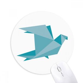 Dıythinker Yuvarlak Yeşil Origami Soyut Güvercin Desenli Kaymaz Kauçuk Fare Altlığı