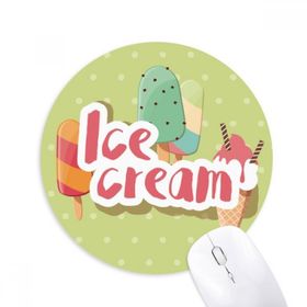 Dıythinker Yuvarlak Yeşil Popsicle Tatlı Dondurma Desenli Kaymaz Kauçuk Fare Altlığı