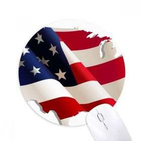 Dıythinker Yuvarlak Yıldızlar ve Çizgiler Amerika Bayrağı Haritası Kaymaz Kauçuk Fare Altlığı
