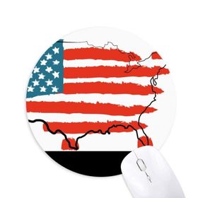 Dıythinker Yuvarlak Yıldızlar ve Çizgiler Amerika Bayrağı Haritası Ülke Kaymaz Kauçuk Fare Altlığı