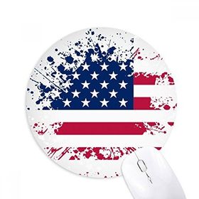 Dıythinker Yuvarlak Yıldızlar ve Çizgiler Amerika Ülke Bayrağı Kaymaz Kauçuk Fare Altlığı