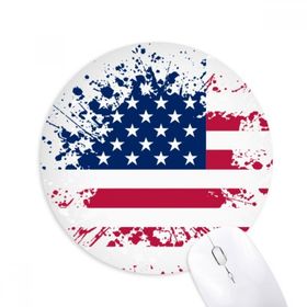 Dıythinker Yuvarlak Yıldızlar ve Çizgiler Amerika Ülke Bayrağı Kaymaz Kauçuk Fare Altlığı
