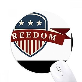 Dıythinker Yuvarlak Yıldızlar ve Çizgiler Kalkan Amerika Şehir Kaymaz Kauçuk Fare Altlığı