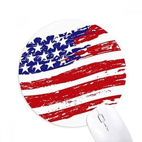 Dıythinker Yuvarlak Yıldızlar ve Çizgiler Özel Amerika Ülke Bayrağı Kaymaz Kauçuk Fare Altlığı