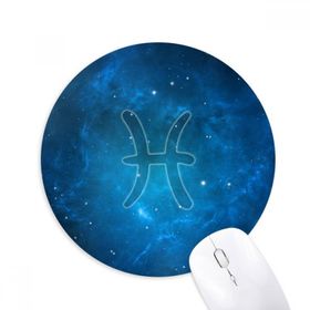 Dıythinker Yuvarlak Yıldızlı Gece Balık Burçları Kaymaz Kauçuk Fare Altlığı