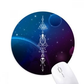 Dıythinker Yuvarlak Yıldızlı Gökyüzü Totem Geometri Uzaylı Kaymaz Kauçuk Fare Altlığı
