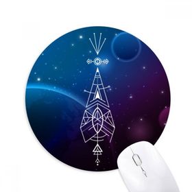Dıythinker Yuvarlak Yıldızlı Gökyüzü Totem Geometri Uzaylı Kaymaz Kauçuk Fare Altlığı