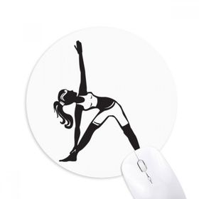 Dıythinker Yuvarlak Yoga Kız Germe Silueti Kaymaz Kauçuk Fare Altlığı