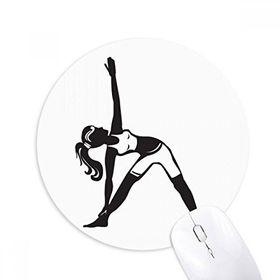 Dıythinker Yuvarlak Yoga Kız Germe Silueti Kaymaz Kauçuk Fare Altlığı