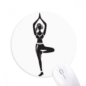Dıythinker Yuvarlak Yoga Kız Standı Siluet Kaymaz Kauçuk Fare Altlığı