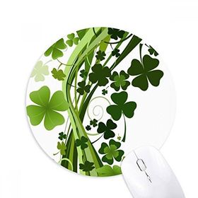 Dıythinker Yuvarlak Yonca Ağacı İrlanda St.Patrick's Day Kaymaz Kauçuk Fare Altlığı