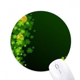 Dıythinker Yuvarlak Yonca Altın İrlanda St.Patrick's Day Kaymaz Kauçuk Fare Altlığı