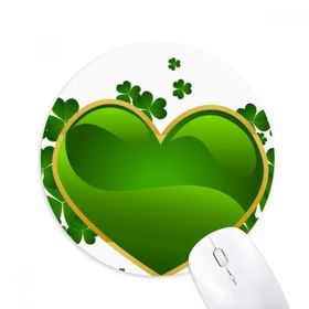 Dıythinker Yuvarlak Yonca Kalp İrlanda St.Patrick's Day Kaymaz Kauçuk Fare Altlığı