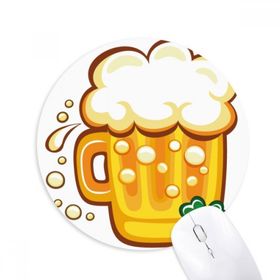 Dıythinker Yuvarlak Yonca Sarı Bira İrlanda St.Patrick's Day Kaymaz Kauçuk Fare Altlığı