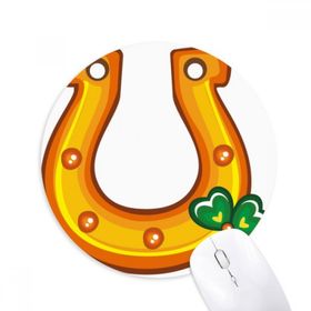 Dıythinker Yuvarlak Yonca U Tipi Demir İrlanda St.Patrick's Day Kaymaz Kauçuk Fare Altlığı