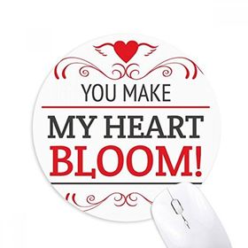 Dıythinker Yuvarlak You Make My Heart Bloom Sevgililer Günü Kaymaz Kauçuk Fare Altlığı