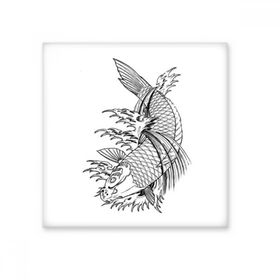 Dıythinker Yüzme Geleneksel Çin Balık 10x10 cm Seramik Karo