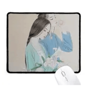 Dıythinker Zambak Çiçeği Güzellik Çin Boyama Kaymaz Mouse Pad