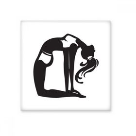 Dıythinker Zarif Yoga Kız Esneme Sağlıklı Spor Silüeti 15x15 cm Seramik Karo