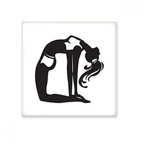 Dıythinker Zarif Yoga Kız Esneme Sağlıklı Spor Silüeti 15x15 cm Seramik Karo