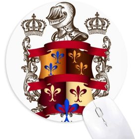 Dıythinker Zırh Amblemi Ortaçağ Şövalyeleri Yuvarlak Kaymaz Kauçuk Mouse Pad