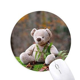 Dıythinkercak Ayı Orman Bilim Doğa Baskılı Yuvarlak Kaymaz Kauçuk Mouse Pad