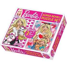 Diytoy 1542 Süper Renkli 2si1 Arada 54+70 Parça Barbie Puzzle Set