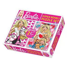 Diytoy 1542 Süper Renkli 2si1 Arada 54+70 Parça Barbie Puzzle Set