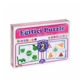 Diytoy CP1949 Eğitici Renkler ve Şekiller Puzzle