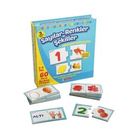 Diytoy DIY-ESRS-1444 Okul Öncesi Sayılar Renkler Şekiller Eğlenceli Bulmacalar Oyun Seti