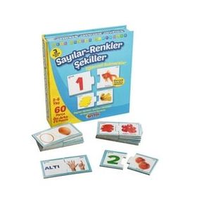 Diytoy DIY-ESRS-1444 Okul Öncesi Sayılar Renkler Şekiller Eğlenceli Bulmacalar Oyun Seti