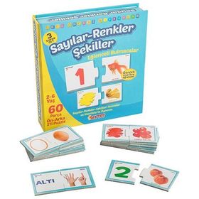 Dıytoy Eğlenceli Sayılar, Renkler ve Şekiller Puzzle