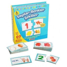 Dıytoy Eğlenceli Sayılar, Renkler ve Şekiller Puzzle