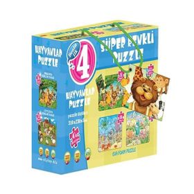 Diytoy Hayvanlar 4'lü Puzzle