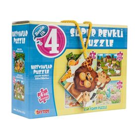 Diytoy Hayvanlar 4'lü Puzzle