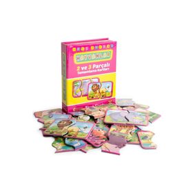 DiyToy Okul Öncesi Hayvanlar 2 ve 3 Parçalı Tamamlama Kartları