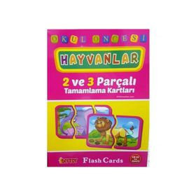DiyToy Okul Öncesi Hayvanlar 2 ve 3 Parçalı Tamamlama Kartları