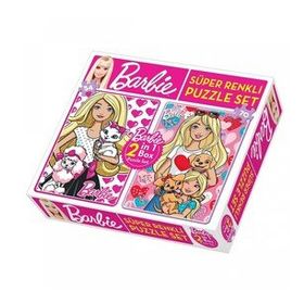 Diytoy Süper Renkli 2si1 Arada Puzzle Set - Barbie / 54+70 Parça Puzzle