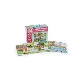 Diytoy Taba Grup 3222 Çiftlik 8+12+16+24 Parça Süper Renkli 4'lü Puzzle