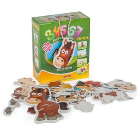 Diytoy Taba Grup 8018 Çiftlik 3+4+5+6+7 Parça Süper Renkli 5'i 1 Kutuda Puzzle