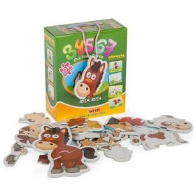 Diytoy Taba Grup 8018 Çiftlik 3+4+5+6+7 Parça Süper Renkli 5'i 1 Kutuda Puzzle