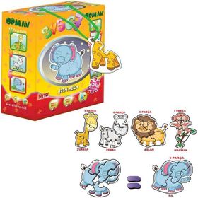 Diytoy Taba Grup 8766 Orman 3+4+5+6+7 Parça Süper Renkli 5'i 1 Kutuda Puzzle