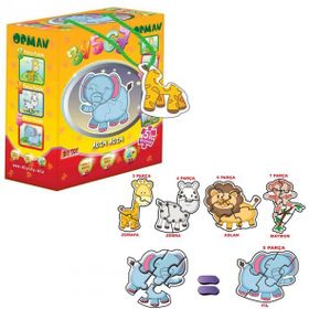 Diytoy Taba Grup 8766 Orman 3+4+5+6+7 Parça Süper Renkli 5'i 1 Kutuda Puzzle