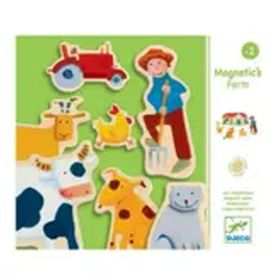 Djeco +2 Yaş 21 x 19 x 4 cm Wooden Farm Magnets Mıknatıslı Oyunlar