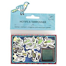 Djeco DJ09791 Feathers Istampa Etiket Seti